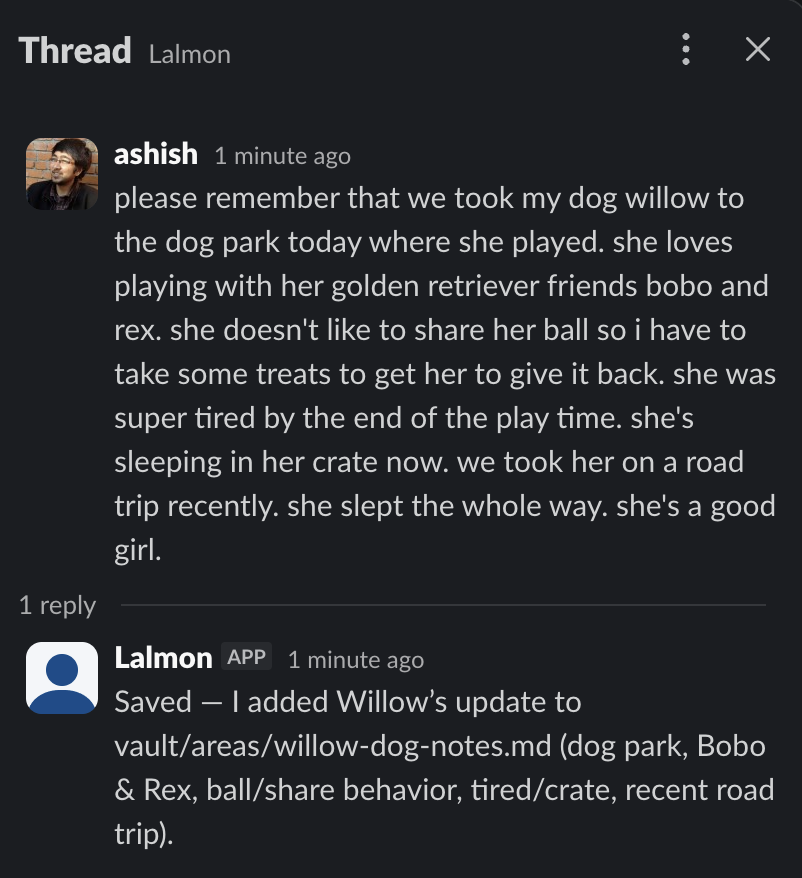 Saving a note about Willow
